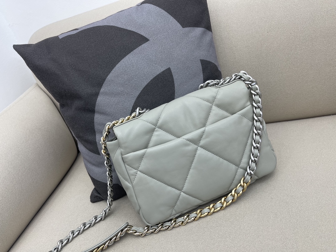 Lambskin 19 Handbag Flap Bag AS1160 Gray